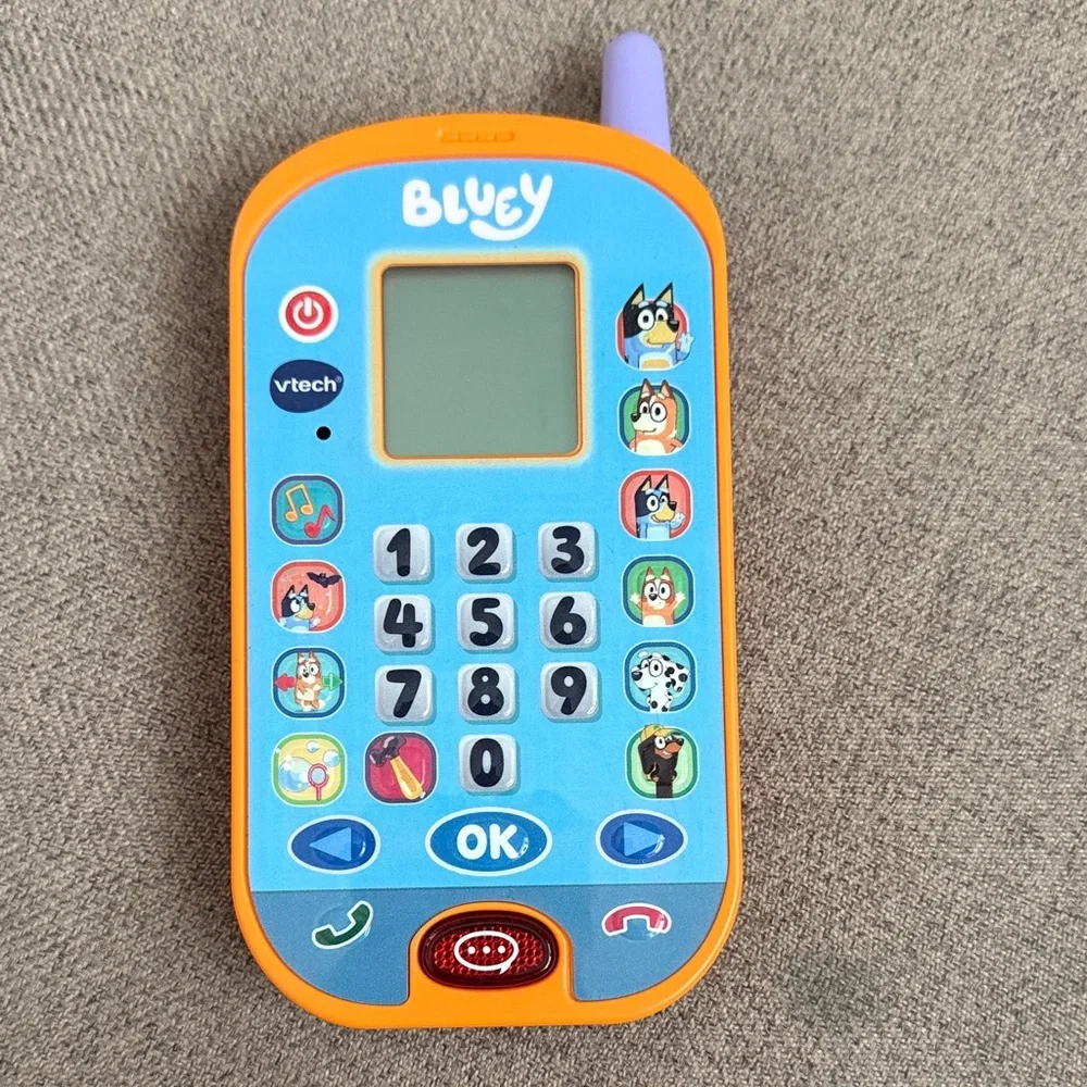 Bluey Kids Toy Phone - Blue and Orange